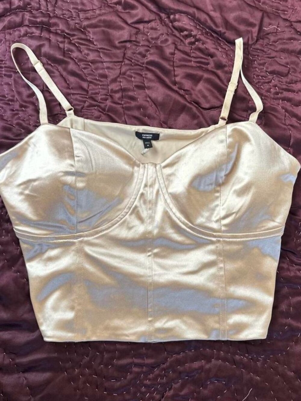 NWT Express Contour Corset Champagne Top - Size M